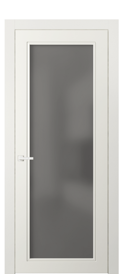 Межкомнатная дверь Neo Classic 8000 Матовый жемчужный Сатинированное серое стекло, триплекс Цена 66270 ₽ | Volhovec