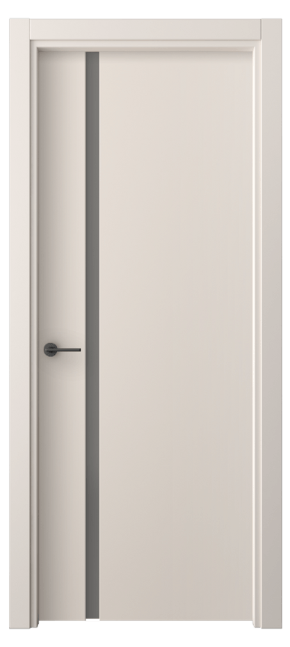 Межкомнатная дверь Freedom 4222 ПЭТ пудровый бежевый Сатинированное серое стекло, триплекс Цена 38499 ₽ | Volhovec