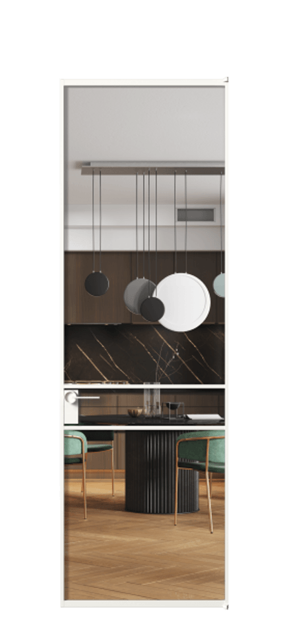 Алюминиевая дверь АЛПЛ040.02 Алюминий Белый Прозрачное стекло "Crystal Vision", калёное Цена 29834910  | Volhovec