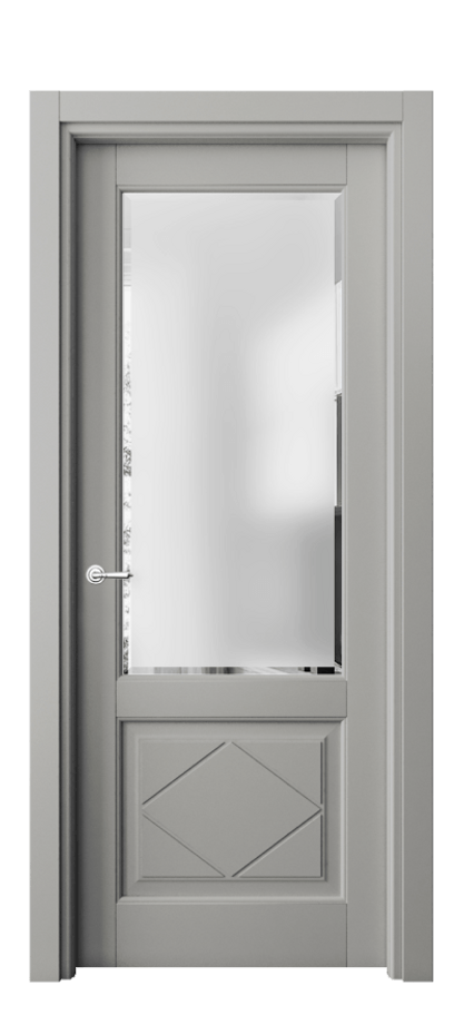 Межкомнатная дверь Toscana Rombo 6342 Бук нейтральный серый Сатинированное стекло с фацетом Цена 93799 ₽ | Volhovec