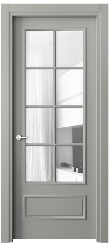 Межкомнатная дверь Paris 8112 Матовый нейтральный серый Прозрачное стекло Цена 72399 ₽| Volhovec