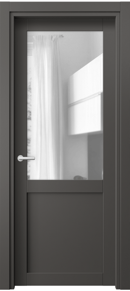 Межкомнатная дверь Neo 2122 ПЭТ графитовый Прозрачное стекло, триплекс Цена 28599 ₽ | Volhovec