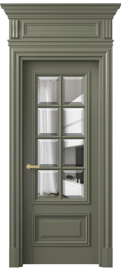 Межкомнатная дверь Antique 7316 Бук оливковый тёмный Прозрачное стекло с фацетом Цена 173729 ₽ | Volhovec