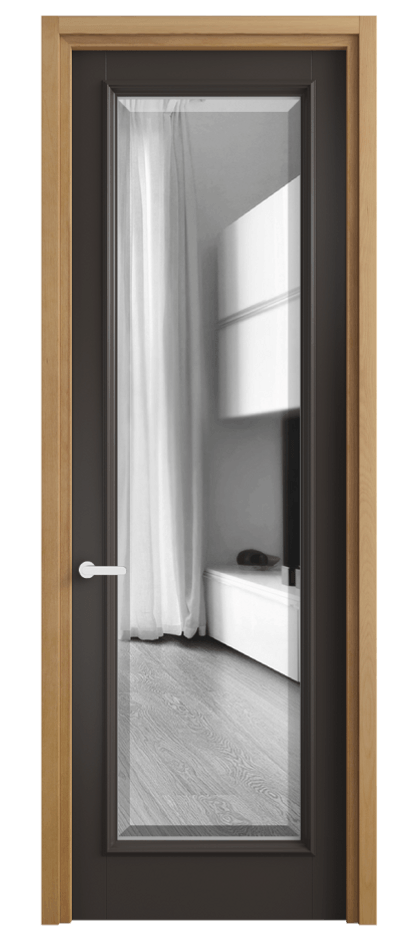 Межкомнатная дверь Charm 6702 Бук антрацит Двустороннее зеркало с фацетом, триплекс Цена 101599 ₽ | Volhovec