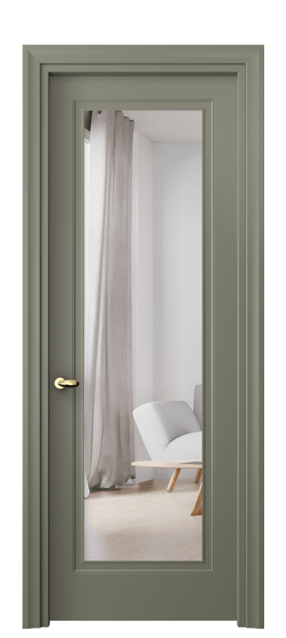 Межкомнатная дверь Esse 8503 Матовый оливковый тёмный Двустороннее зеркало, триплекс Цена 59499 ₽ | Volhovec