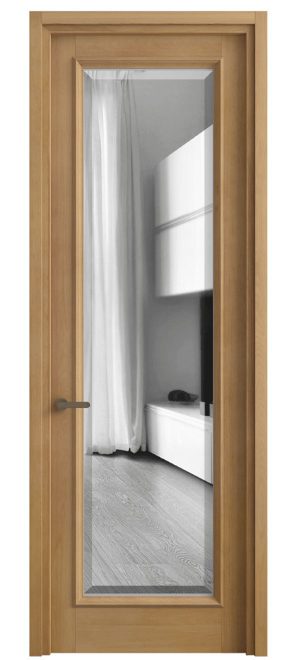 Межкомнатная дверь Charm 6702 Бук натуральный матовый Двустороннее зеркало с фацетом, триплекс Цена 112699 ₽ | Volhovec