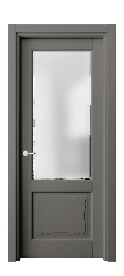 Дверь межкомнатная Toscana Elegante 6322 Бук классический серый Сатинированное стекло с фацетом Гладкий наличник БКЛС Цена 93799 ₽ Наличники уже входят в базовый комплект. Фабрика дверей Волховец 8 (800) 551 43 19 Межкомнатная дверь Toscana Elegante 6322 Бук классический серый Сатинированное стекло с фацетом Цена 93799 ₽ | Volhovec