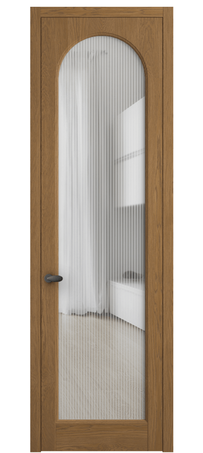 Межкомнатная дверь Palazzo 6804 Дуб пряный матовый Рифлёное стекло "Moru", триплекс Цена 147609 ₽ | Volhovec