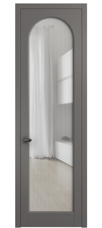 Межкомнатная дверь Palazzo 6804 Матовый классический серый Рифлёное стекло "Moru", триплекс Цена 99169 ₽ | Volhovec