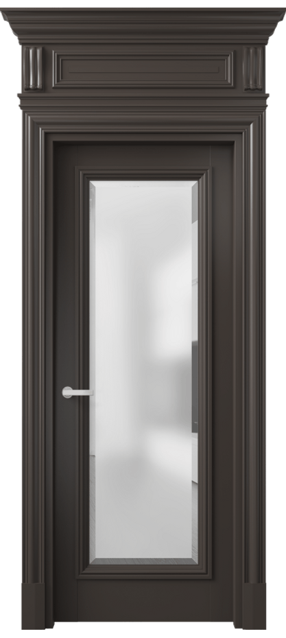 Межкомнатная дверь Antique 7300 Бук антрацит Сатинированное стекло с фацетом Цена 155229 ₽ | Volhovec