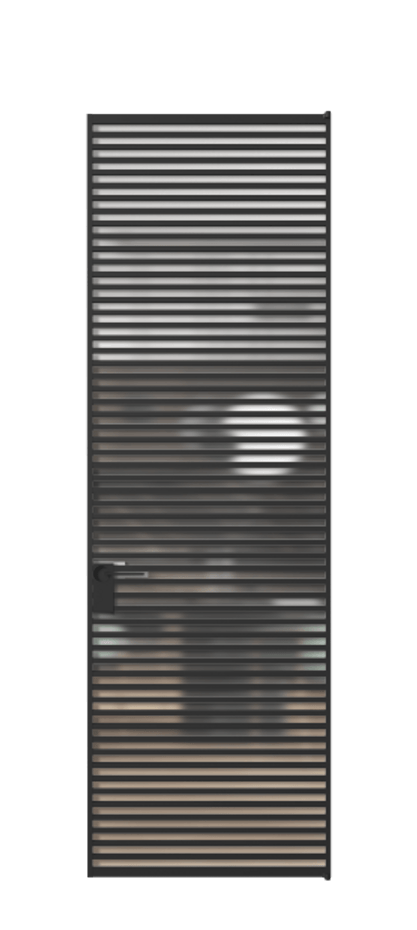 Алюминиевая дверь АЛПЛ040.07 Алюминий Черный Сатинированное стекло "Matelux Crystal Vision", калёное, матовое, каленое 6 мм Цена 229770  | Volhovec