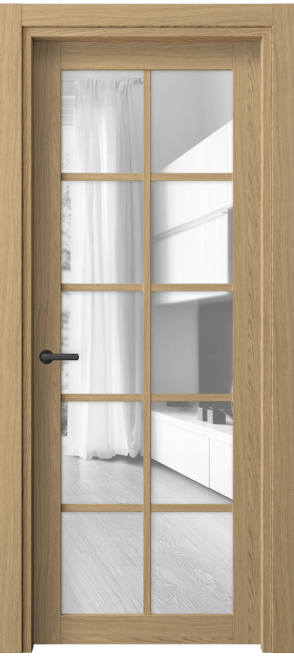 Межкомнатная дверь Neo 2106 Жемчужный дуб Прозрачное стекло, триплекс Цена 36399 ₽ | Volhovec