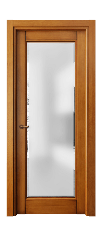 Межкомнатная дверь Toscana Elegante 6300 Бук светлый с патиной Сатинированное стекло с фацетом Цена 105899 ₽ | Volhovec