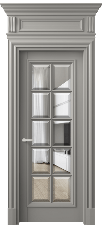 Межкомнатная дверь Antique 7310 Бук нейтральный серый Прозрачное стекло с фацетом Цена 173729 ₽ | Volhovec