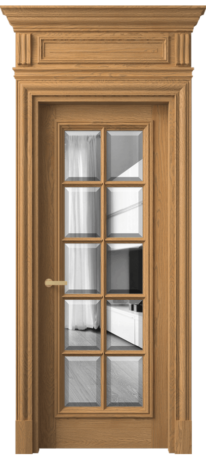 Межкомнатная дверь Antique 7310 Дуб пшеничный матовый Двустороннее зеркало с фацетом, триплекс Цена 280869 ₽ | Volhovec