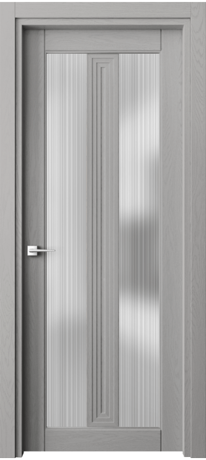 Межкомнатная дверь Ego 6122 Дуб нейтральный серый Сатинированное стекло "Дождь" Цена 115599 ₽ | Volhovec