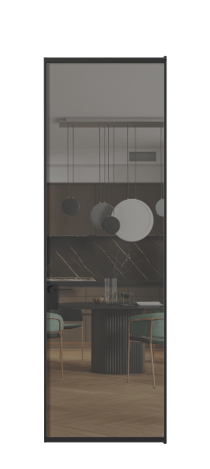 Алюминиевая дверь АЛПЛ040.01 Алюминий Черный Прозрачное серое стекло, триплекс Цена 125490  | Volhovec