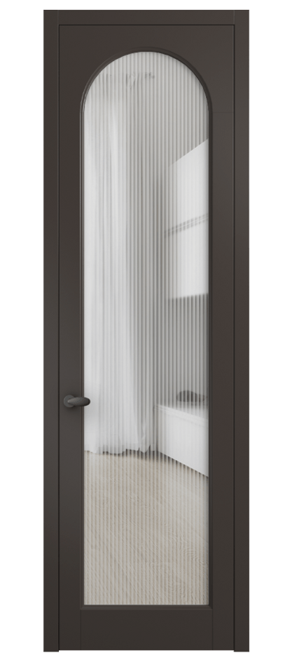 Межкомнатная дверь Palazzo 6804 Матовый антрацит Рифлёное стекло "Moru", триплекс Цена 99169 ₽ | Volhovec