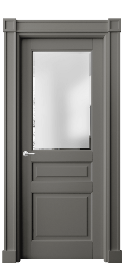 Межкомнатная дверь Toscana Plano 6304 Бук классический серый Сатинированное стекло с фацетом Цена 128479 ₽ | Volhovec