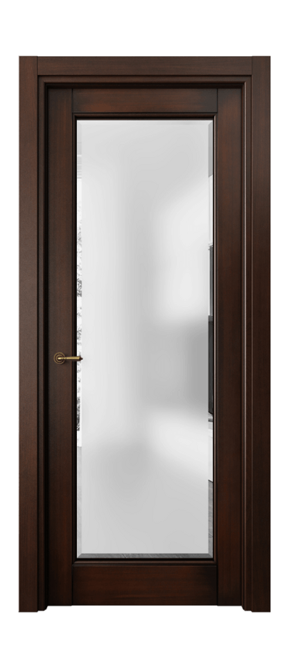 Межкомнатная дверь Toscana Rombo 6300 Бук тёмный с патиной Сатинированное стекло с фацетом Цена 105899 ₽ | Volhovec