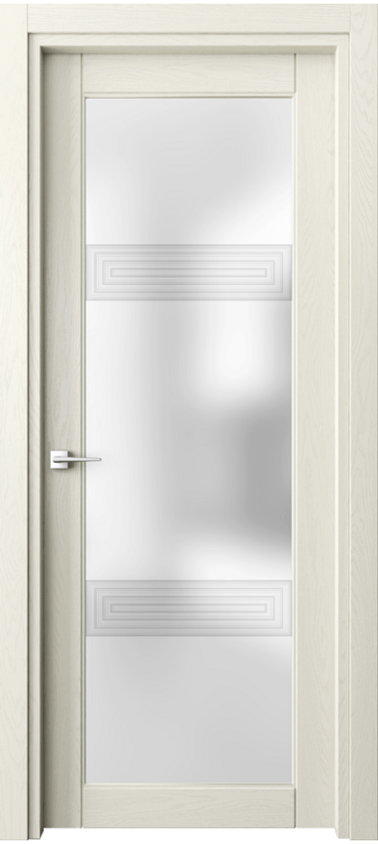 Межкомнатная дверь Ego 6112 Дуб молочно-белый Сатинированное стекло "3D" Цена 115599 ₽ | Volhovec