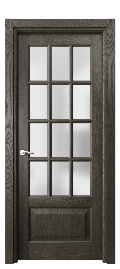 Межкомнатная дверь Lignum 0728 Дуб серый брашированный Сатинированное стекло Цена 163199 ₽ | Volhovec