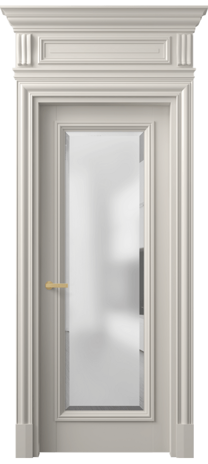 Межкомнатная дверь Антик 7300 Бук облачный серый Сатинированное стекло с фацетом Цена 164609 ₽ | Volhovec