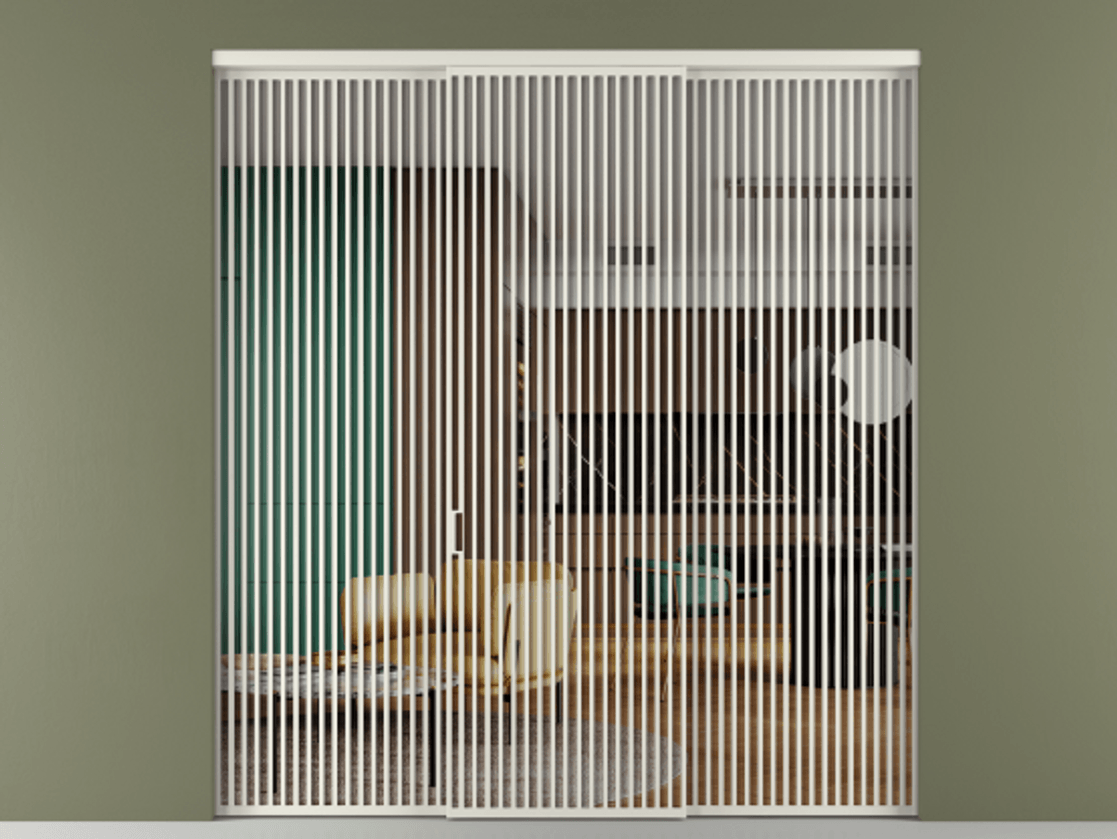 Перегородка Formato внутри проёма трёхстворчатая АЛПР 040.06 Алюминий Белый Прозрачное стекло "Crystal Vision", калёное Цена 553300 ₽ | Volhovec