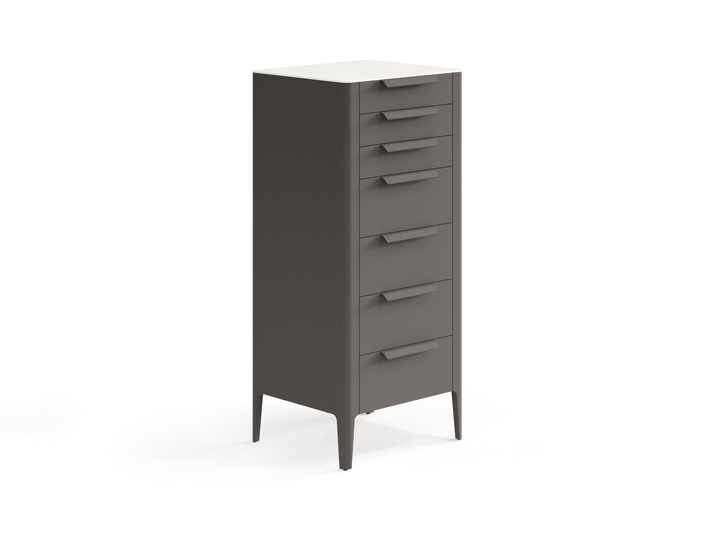 Мебель Комод Piega 7 ящиков. Цвет Матовый антрацит. Материал Гладкая эмаль. Коллекция Комод Piega 7 ящиков. Картинка.