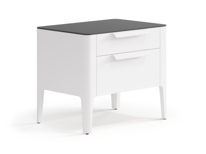 Мебель Тумба прикроватная Piega 2 ящика. Цвет Матовый пудровый белый. Материал Гладкая эмаль. Коллекция Тумба прикроватная Piega 2 ящика. Фото. Мебель Тумба прикроватная Piega 2 ящика. Цвет Матовый пудровый белый. Материал Гладкая эмаль. Коллекция Тумба прикроватная Piega 2 ящика. Картинка.
