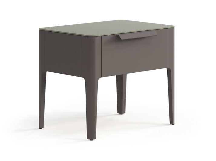Мебель Тумба прикроватная Piega 1 ящик. Цвет Матовый антрацит. Материал Гладкая эмаль. Коллекция Тумба прикроватная Piega 1 ящик. Картинка.