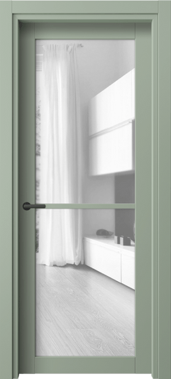 Дверь межкомнатная 2108 ПЭСО ПРОЗ. Цвет ПЭТ светло-оливковый. Материал ПЭТ. Коллекция Нео. Картинка.