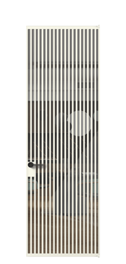 Дверь межкомнатная АЛПЛ040.06 АЖМ Алюминий жемчужный Stopsol Clear прозрачное. Цвет Алюминий жемчужный. Материал Алюминий в эмали. Коллекция Формато. Картинка.