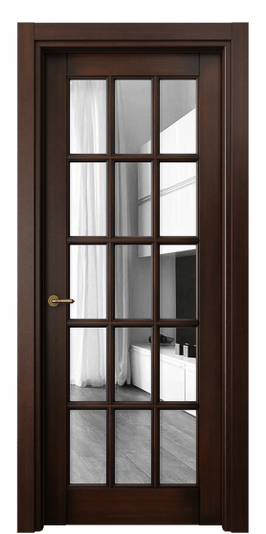 Дверь межкомнатная 6311 БТП Зеркало. Цвет Бук тёмный с патиной. Материал Массив бука с патиной. Коллекция Toscana Grigliato. Картинка.