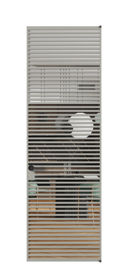 Дверь межкомнатная АЛПЛ040.06 Crystalvision АНСР. Цвет Алюминий нейтральный серый. Материал Алюминий в эмали. Коллекция Formato. Картинка.