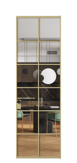 Дверь межкомнатная АЛПЛ040.05 ЗОЛ Золотой Crystalvision. Цвет . Материал Алюминий металлик. Коллекция Формато. Картинка.