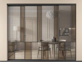 Алюминевая перегородка vntl4_1 ЧЕР. Цвет Алюминий Черный. Материал Алюминий. Коллекция Перегородка Mosaic внутри проёма 4 створки с синхронным механизмом. Фото. Алюминевая перегородка vntl4_1 ЧЕР. Цвет Алюминий Черный. Материал Алюминий. Коллекция Перегородка Mosaic внутри проёма 4 створки с синхронным механизмом. Картинка.