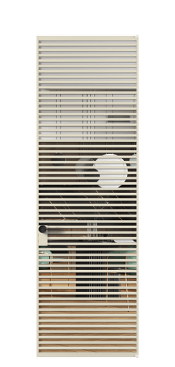 Дверь межкомнатная АЛПЛ040.07 АБСР Crystalvision. Цвет Алюминий бежево-серый. Материал Алюминий в эмали. Коллекция Formato. Картинка.