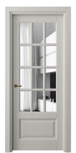 Дверь межкомнатная 6313 МТСР ЗЕР. Цвет Матовый тёплый серый. Материал Гладкая эмаль. Коллекция Тоскана Грильято. Картинка.