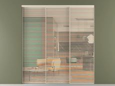 Перегородка Formato внутри проёма 3 створки с синхронным механизмом