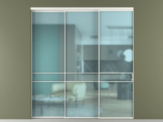 Перегородка Формато внутри проёма 3 створки с синхронным механизмом