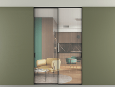 Перегородка Formato внутри проёма двустворчатая со скрытым креплением в потолок