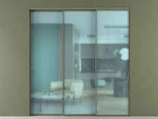 Перегородка Формато внутри проёма 3 створки с синхронным механизмом