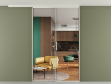 Перегородка Formato вдоль стены на потолок 2 створки с синхронным механизмом