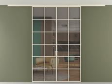 Перегородка Формато вдоль стены на потолок 2 створки