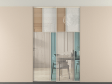 Перегородка Mosaic внутри проёма скрытое крепление в потолок 2 створки