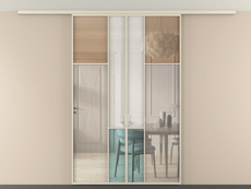 Перегородка Mosaic вдоль стены на потолок двустворчатая