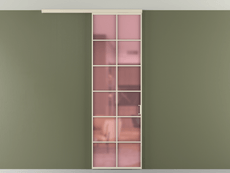 Перегородка Formato вдоль стены на потолок одностворчатая