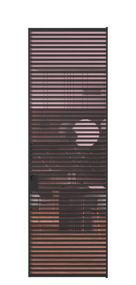 Дверь межкомнатная АЛПЛ040.06 ПРОЗ РОЗ ЧЕР. Цвет Алюминий Черный. Материал Алюминий. Коллекция Формато. Картинка.