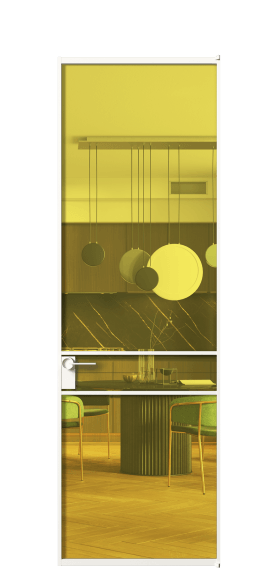 Дверь межкомнатная АЛПЛ040.02 ПРОЗ ЖЕЛ БЕЛ. Цвет Алюминий Белый. Материал Алюминий. Коллекция Формато. Картинка.